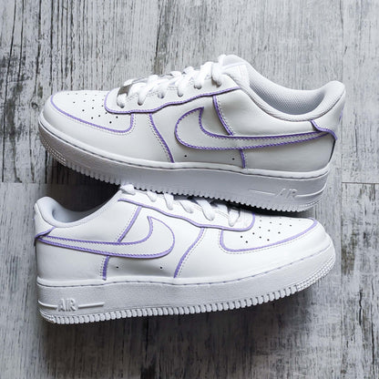 nike air force 1 custom lila sneakers personnalisées pour femme af1 pastel nike violet clair baskets custom enfant