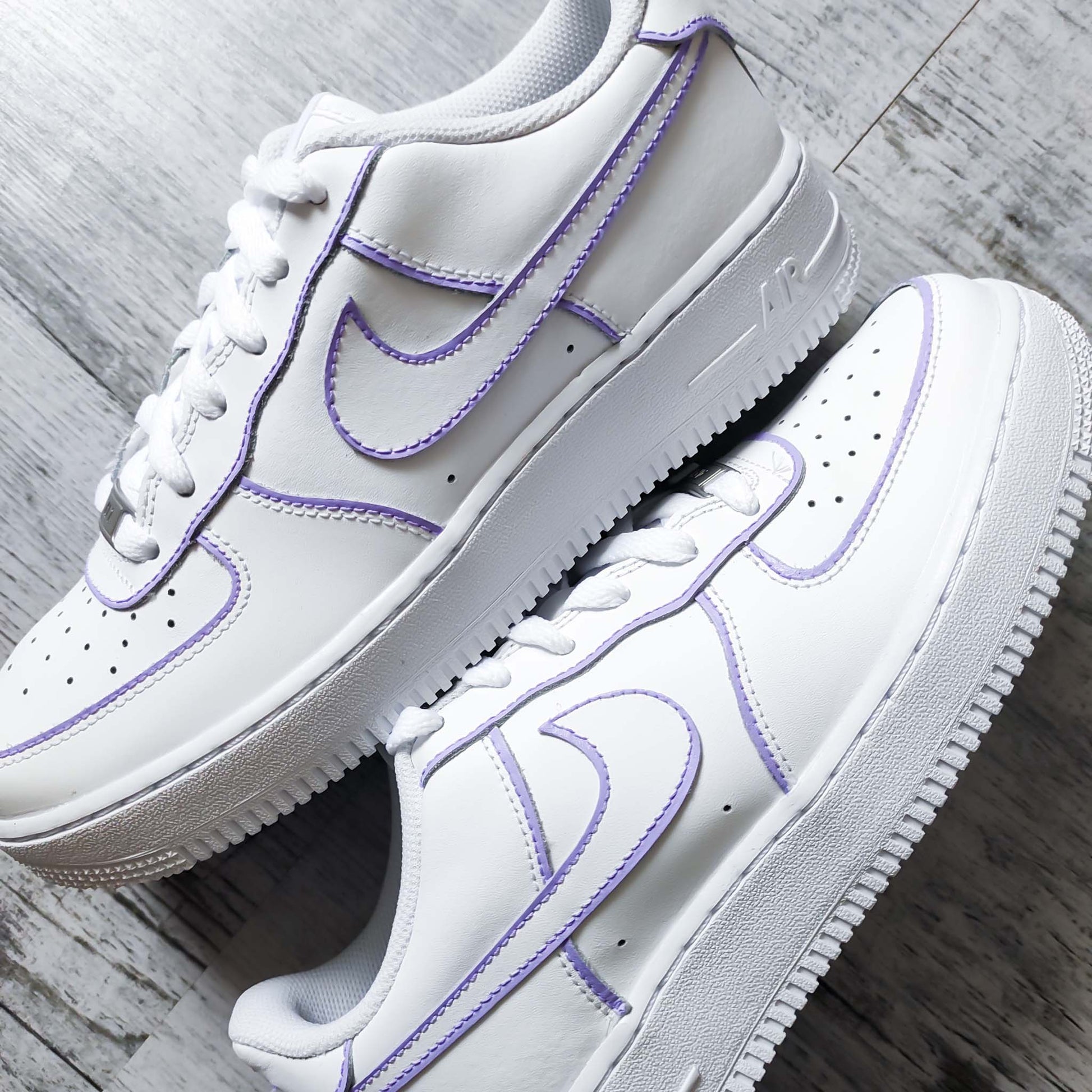 nike air force 1 custom lila sneakers personnalisées pour femme af1 pastel nike violet clair baskets custom enfant