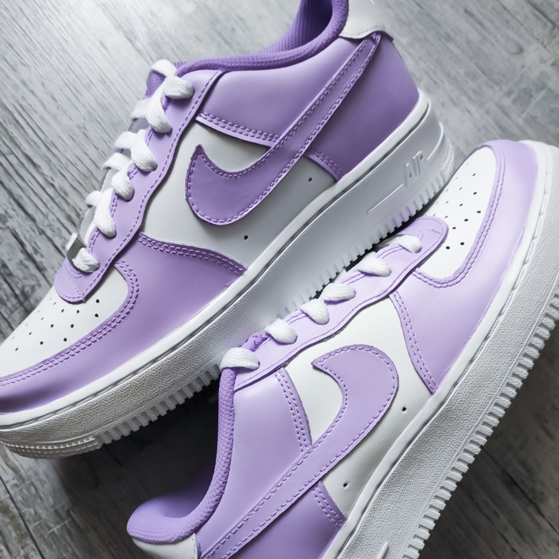 nike air force one lila pastel baskets personnalisé pour femme baskets custom enfants nike personnalisable af1 violette