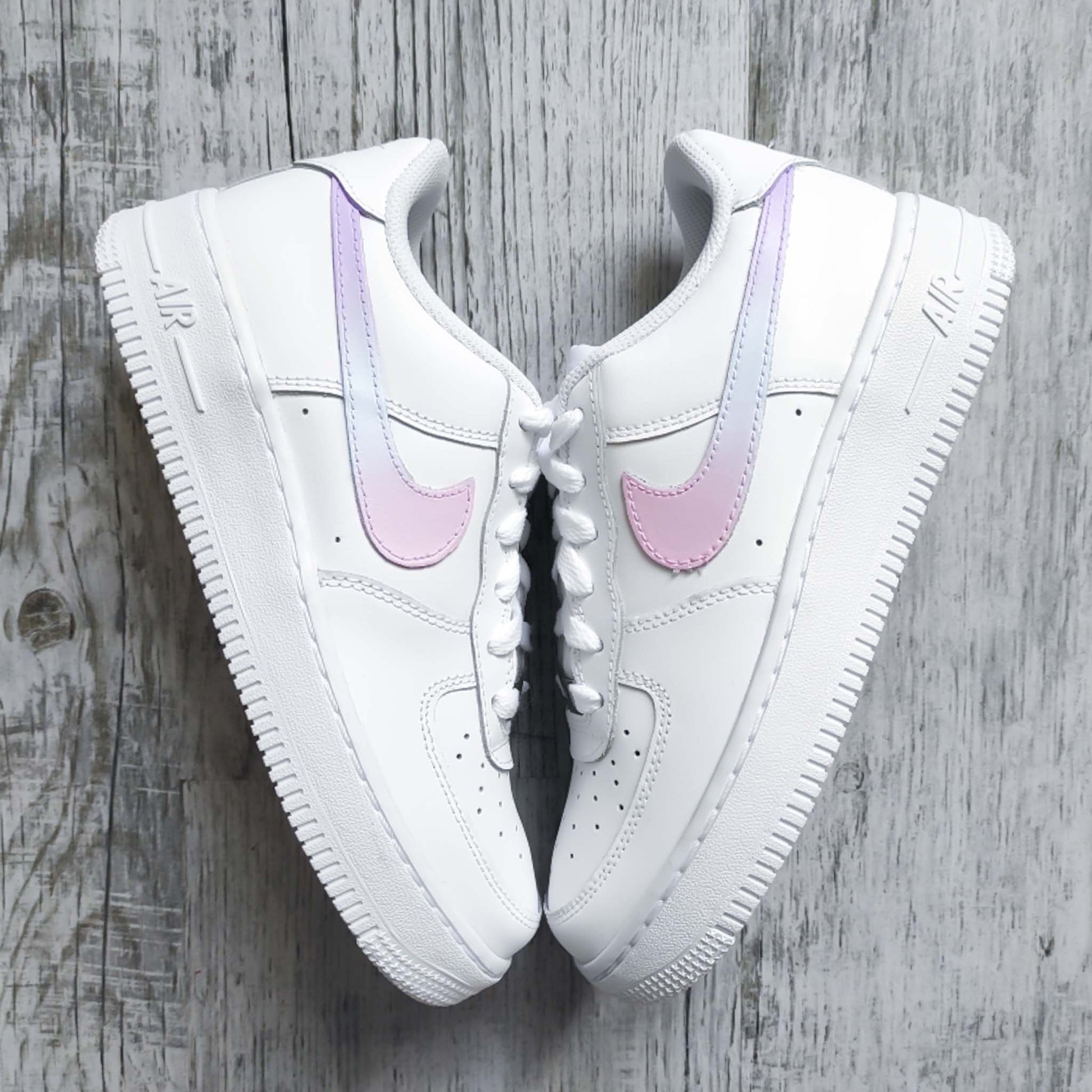 nike air force 1 custom dégradé pastel nike femme rose af1 turquoise baskets custom pour femme nike violette lila