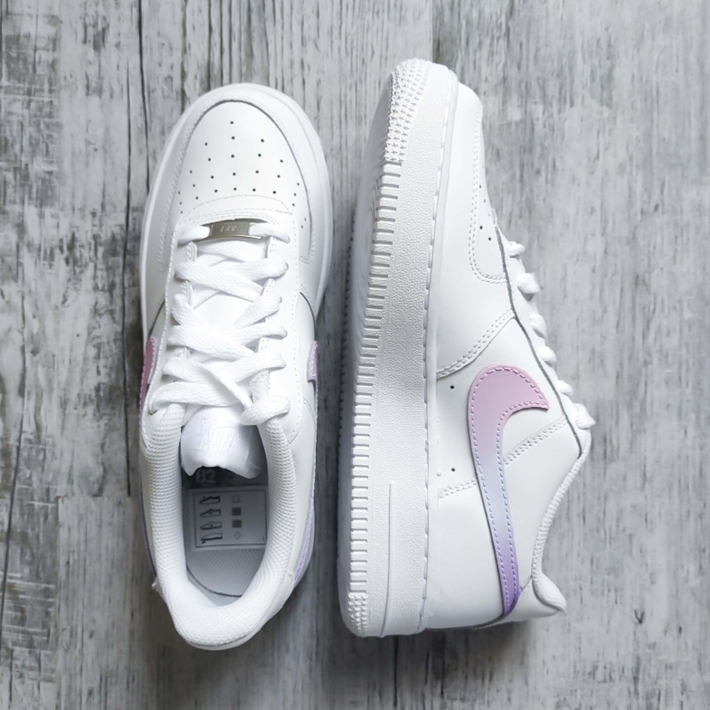 nike air force 1 custom dégradé pastel nike femme rose af1 turquoise baskets custom pour femme nike violette lila