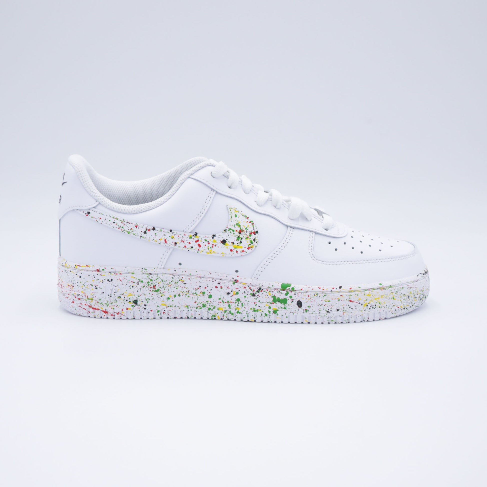 Nike Air Force 1 custom paint splash multicolore – peinte à la main avec éclaboussures colorées