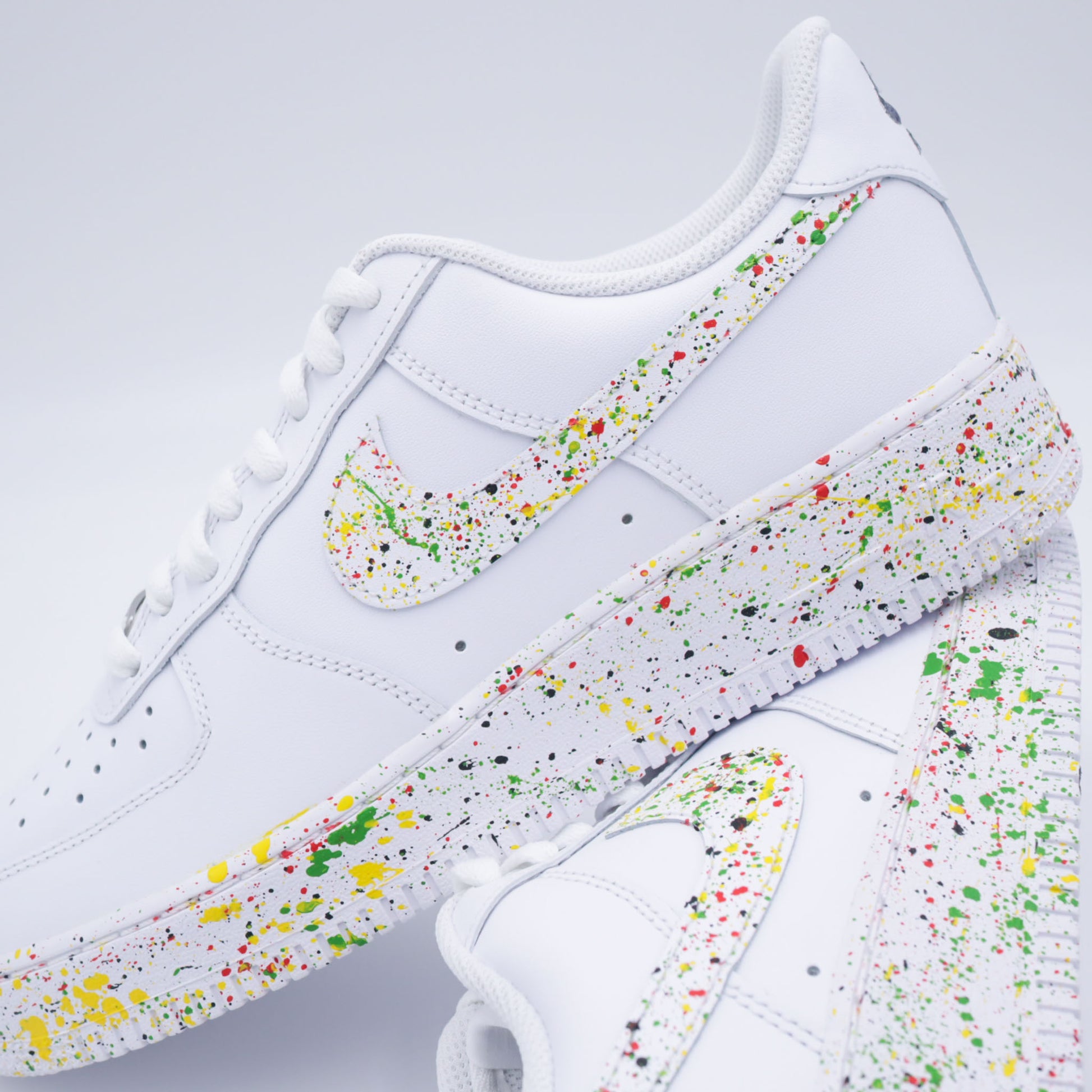 Nike Air Force 1 custom paint splash multicolore – peinte à la main avec éclaboussures colorées