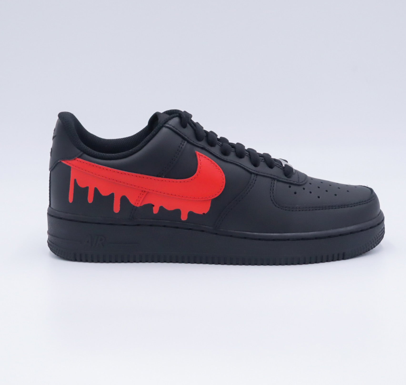 nike air force 1 drip rouge sneakers custom homme af1 personnalisable black red