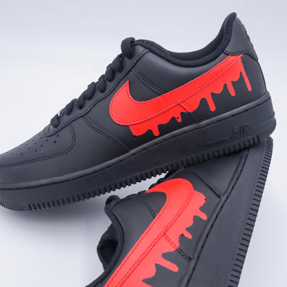 nike air force 1 drip rouge sneakers custom homme af1 personnalisable black red