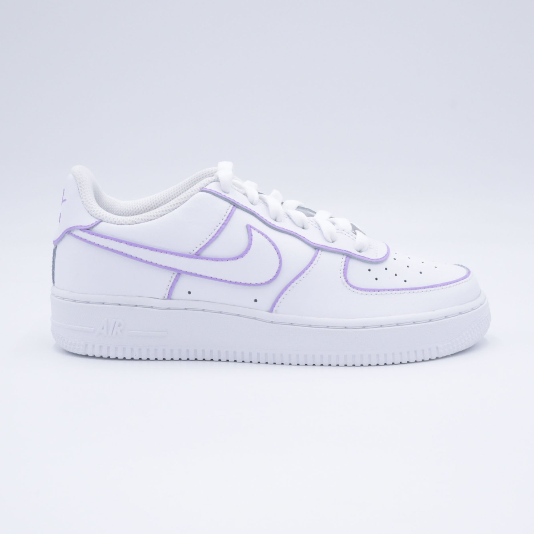 nike air force 1 custom pastel outline lila sneakers custom af1 violette pur femme
