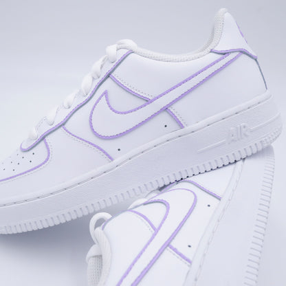 nike air force 1 custom pastel outline lila sneakers custom af1 violette pur femme