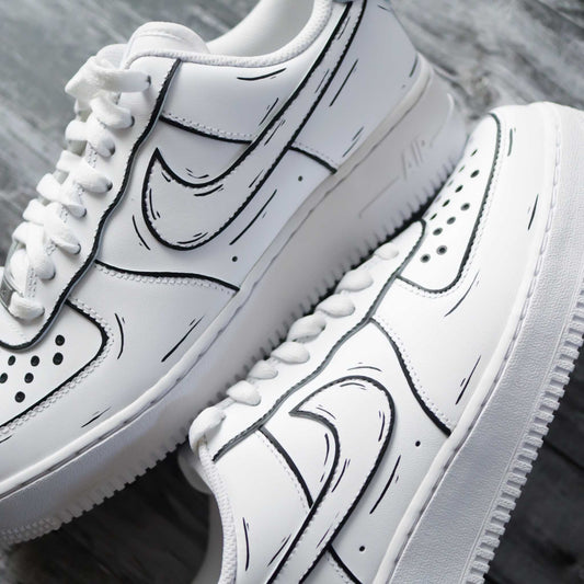 nike air force 1 custom sketch baskets custom femme cartoon sneakers custom handmade