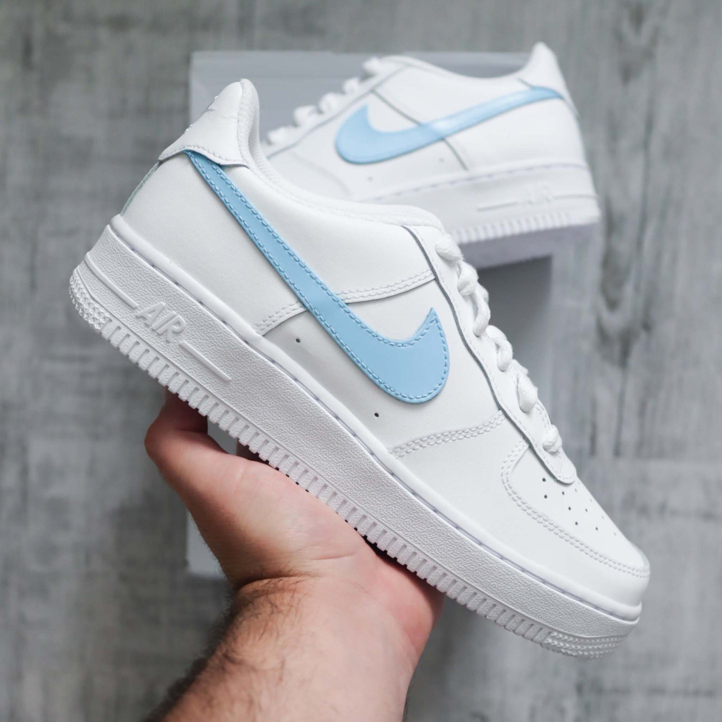 nike air force 1 custom pour femme sneakers personnalisées bleu turquoise af1 pastel enfants