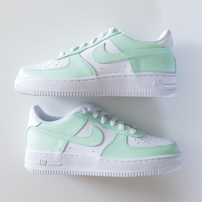 nike air force one vert pastel baskets custom pour femme af1 personnalisable sur mesure nike menthe