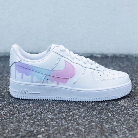 nike air force 1 custom dégradé pastel baskets custom rose lila turquoise pour femme af1 personnalisable pour enfants