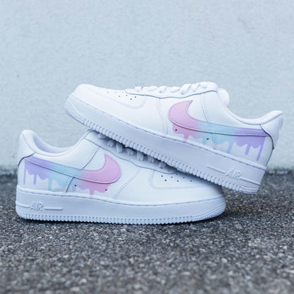 nike air force 1 custom dégradé pastel baskets custom rose lila turquoise pour femme af1 personnalisable pour enfants