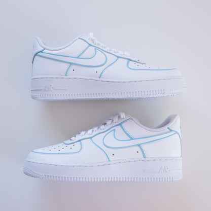 nike air force 1 bleu turquoise sneakers custom outline pastel baskets custom pour femme