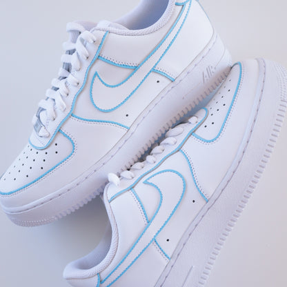 nike air force 1 bleu turquoise sneakers custom outline pastel baskets custom pour femme