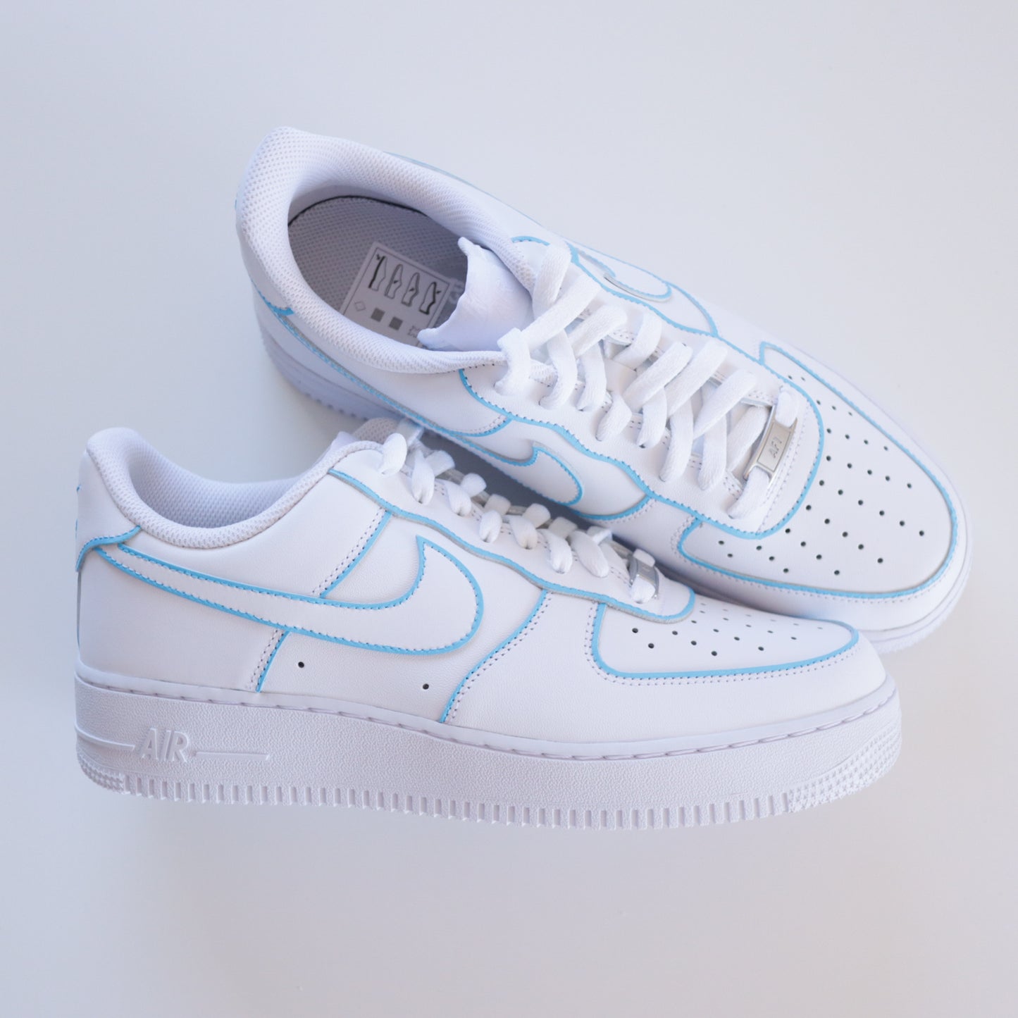 nike air force 1 bleu turquoise sneakers custom outline pastel baskets custom pour femme