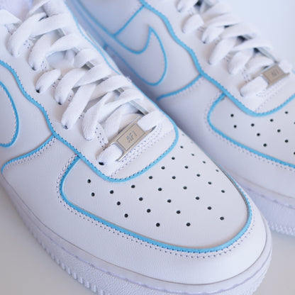 nike air force 1 bleu turquoise sneakers custom outline pastel baskets custom pour femme