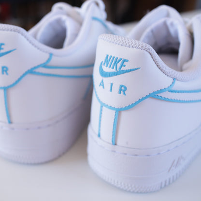 nike air force 1 bleu turquoise sneakers custom outline pastel baskets custom pour femme