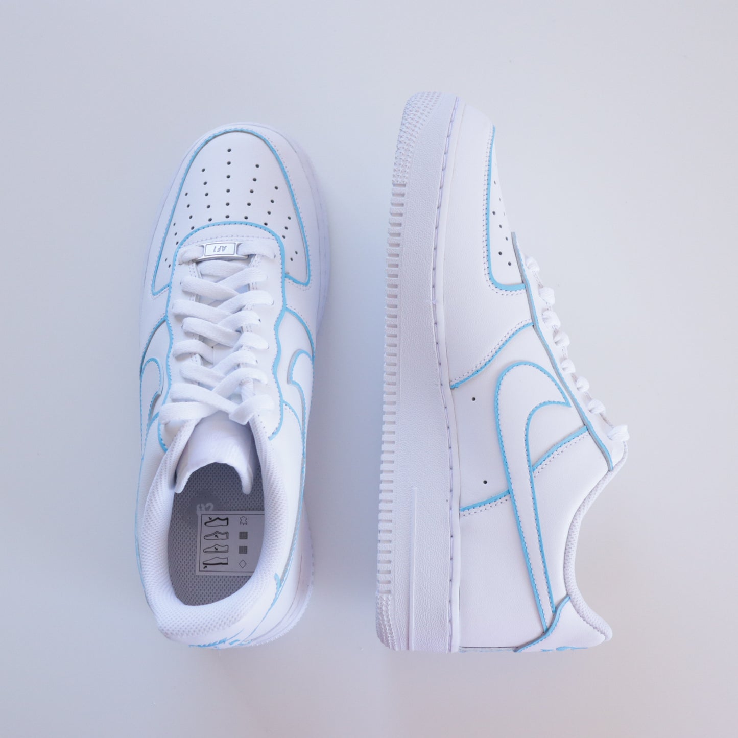 nike air force 1 bleu turquoise sneakers custom outline pastel baskets custom pour femme