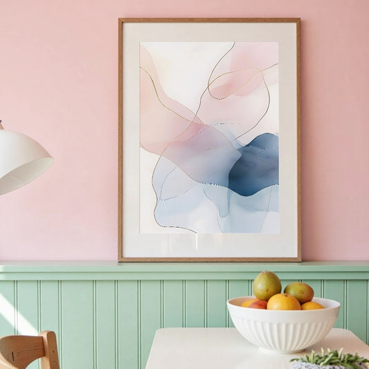 Poster minimaliste design contemporain pastel pour salon, bureau ou chambre