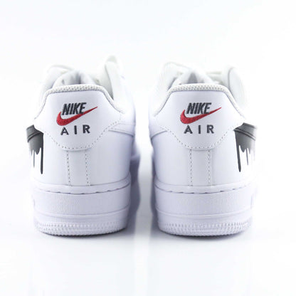 nike air force 1 custom drip rouge noir baskets custom homme sneakers personnalisées af1 men