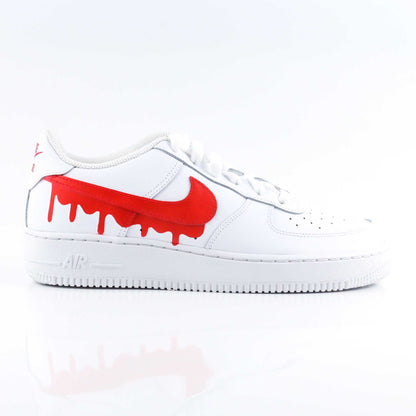 nike air force 1 custom drip rouge pour homme sneakers custom et baskets personnalisées unisexe af1 customisable