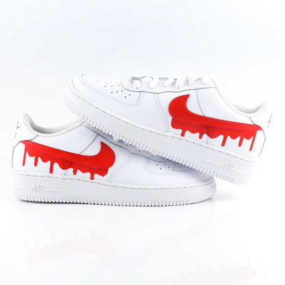 nike air force 1 custom drip rouge pour homme sneakers custom et baskets personnalisées unisexe af1 customisable