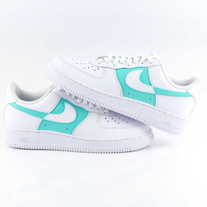 nike air force 1 custom bleu turquoise pour femme baskets custom pastel peint à la main sneakers nike personnalisables