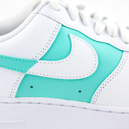 nike air force 1 custom bleu turquoise pour femme baskets custom pastel peint à la main sneakers nike personnalisables