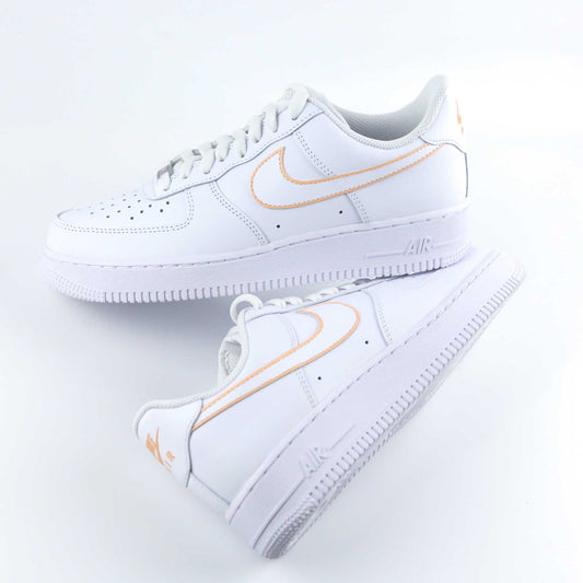 nike air force 1 custom orange pastel pour femme sneakers custom af1 nike custom pas cher baskets personnalisé 