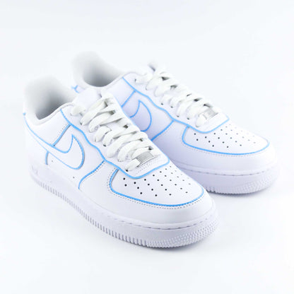 nike air force 1 custom om sneakers custom bleu olympique de marseille baskets custom bleu clair nike turquoise pour femme