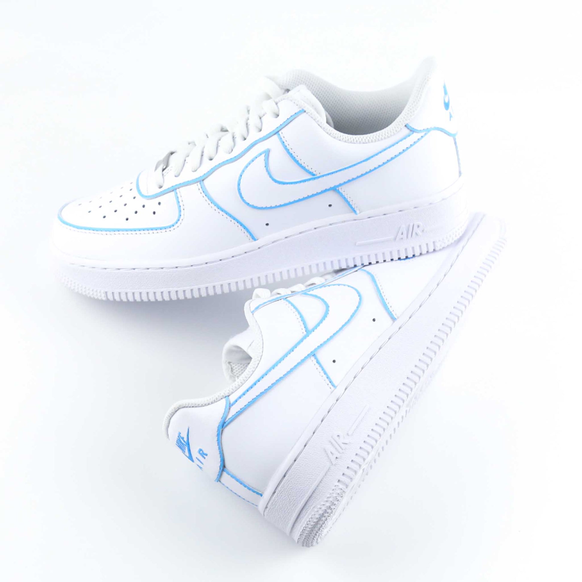 nike air force 1 custom om sneakers custom bleu olympique de marseille baskets custom bleu clair nike turquoise pour femme