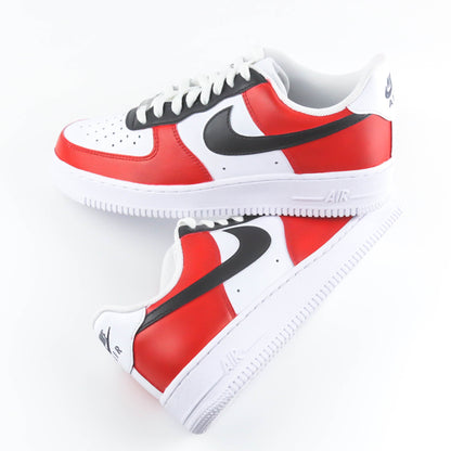 nike air force 1 custom chicago bulls baskets personnalisées rouge et noir sneakers custom af1 nba pour homme jordan pippen rodman