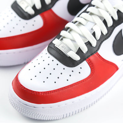 nike air force 1 custom chicago bulls baskets personnalisées rouge et noir sneakers custom af1 nba pour homme jordan pippen rodman