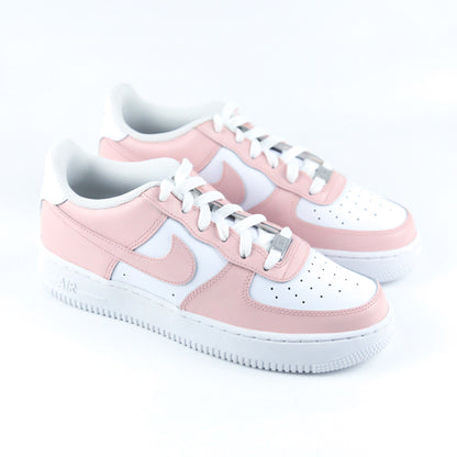 nike air force 1 custom rose pastel pour femme sneakers custom af1 personnalisable 