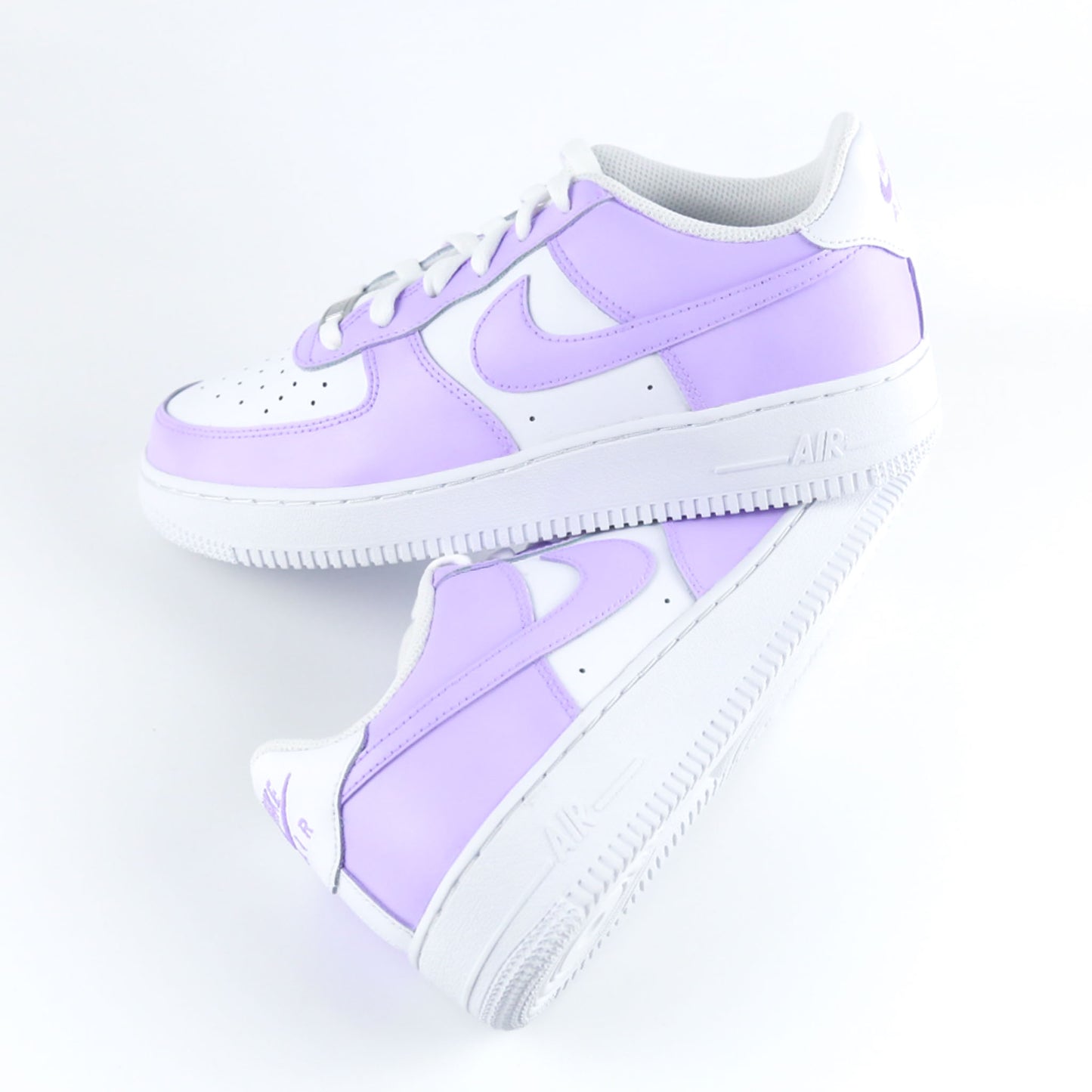 Nike Air Force 1 custom violette pastel fille – baskets lilas lavande peintes à la main – sneakers custom violet girly