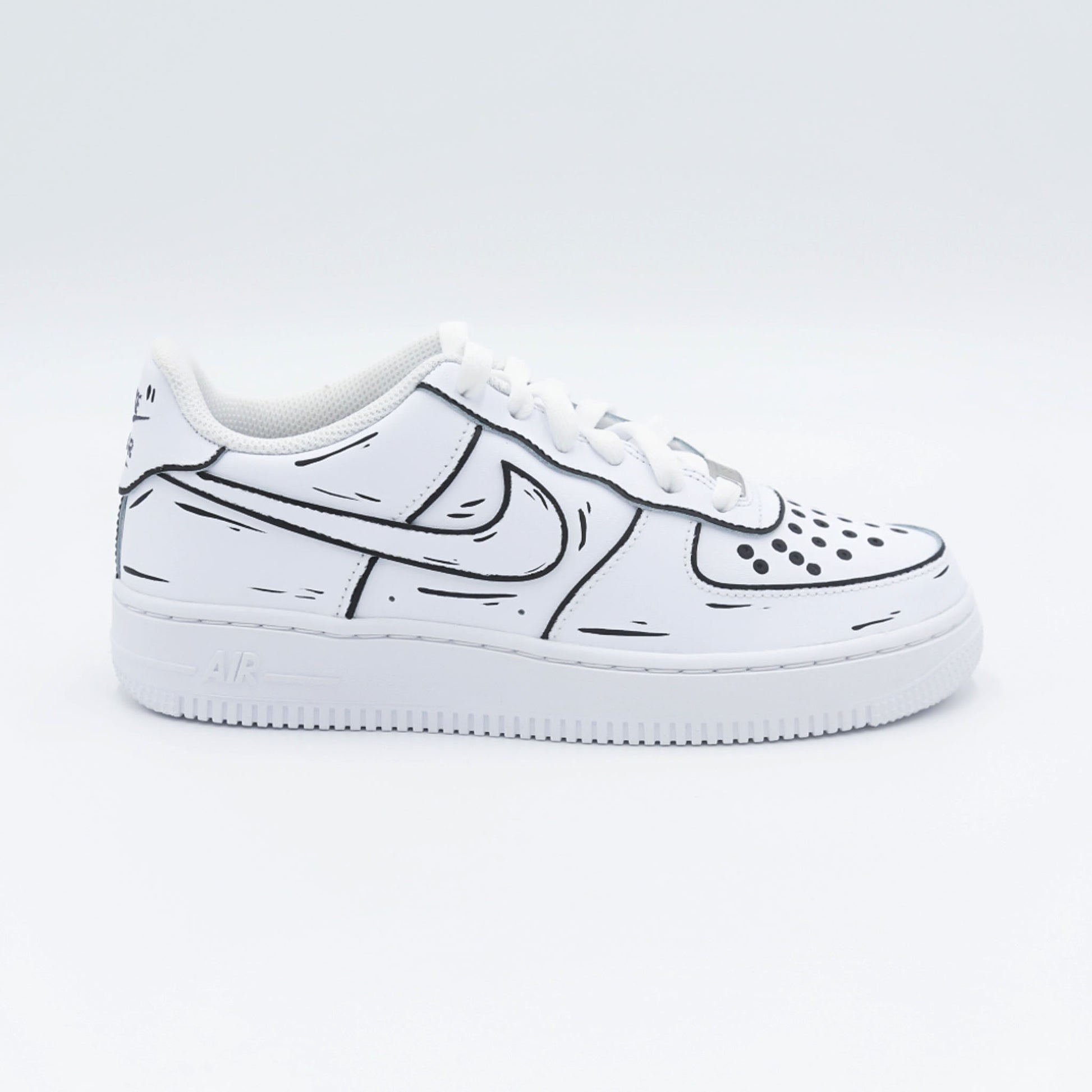 nike air force 1 cartoon noir et blanc nike af1 custom unisexe sketch draw