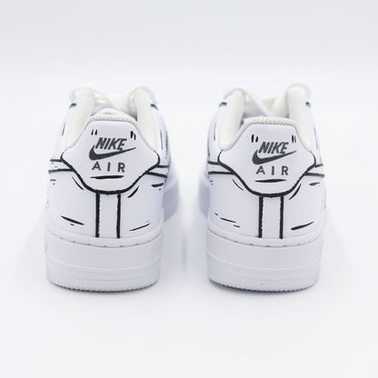 nike air force 1 cartoon noir et blanc nike af1 custom unisexe sketch draw