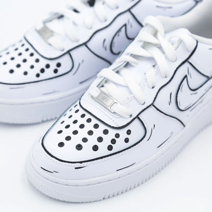 nike air force 1 cartoon noir et blanc nike af1 custom unisexe sketch draw