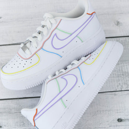 nike custom pastel pour femme air force 1 personnalisé af1 rose lila 
