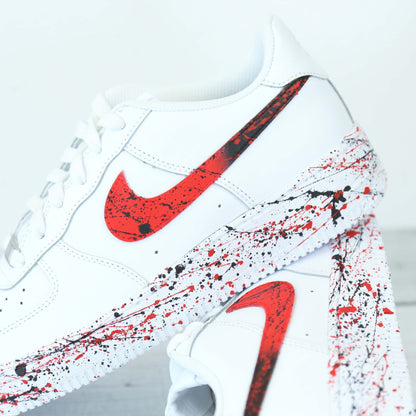 nike air force 1 custom splash de peinture af1 personnalisé baskets custom homme nike custom chicago bulls rouge