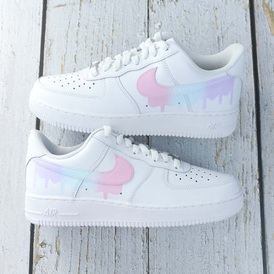 nike air force 1 pastel baskets custom rose lila pour femme nike turquoise personnalisable 
