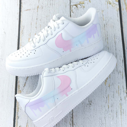 nike air force 1 pastel baskets custom rose lila pour femme nike turquoise personnalisable 