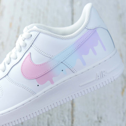 nike air force 1 pastel baskets custom rose lila pour femme nike turquoise personnalisable 