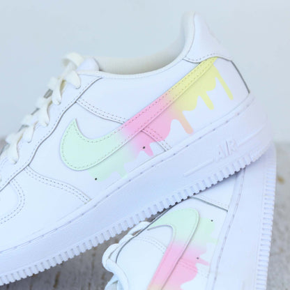 nike air force 1 custom drip pastel pour femme baskets custom rose menthe pour enfants af1 custom pastel