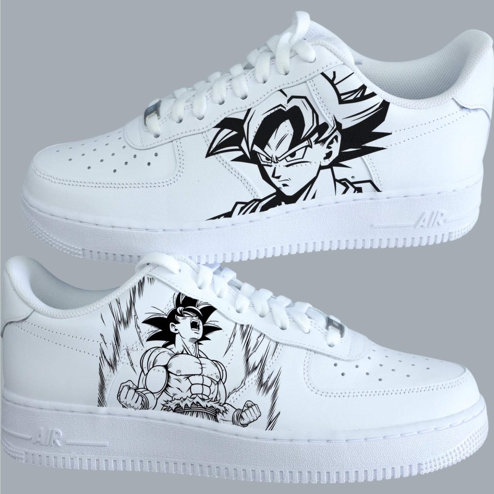 nike air force 1 son goku nike custom dba manga sneakers personnalisé vegeta buu af1 dessin shonen