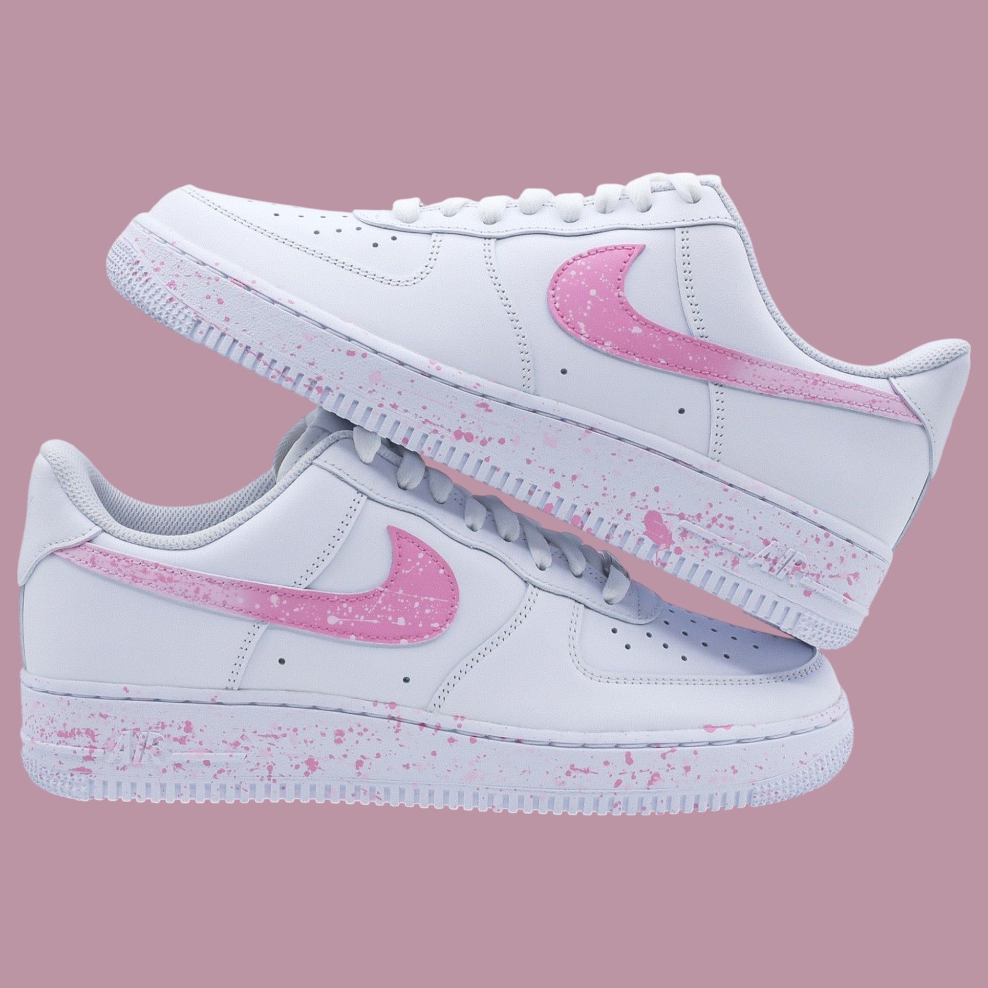 nike air force 1 custom rose pastel pour femme baskets custom splash de peinture af1 personnalisable