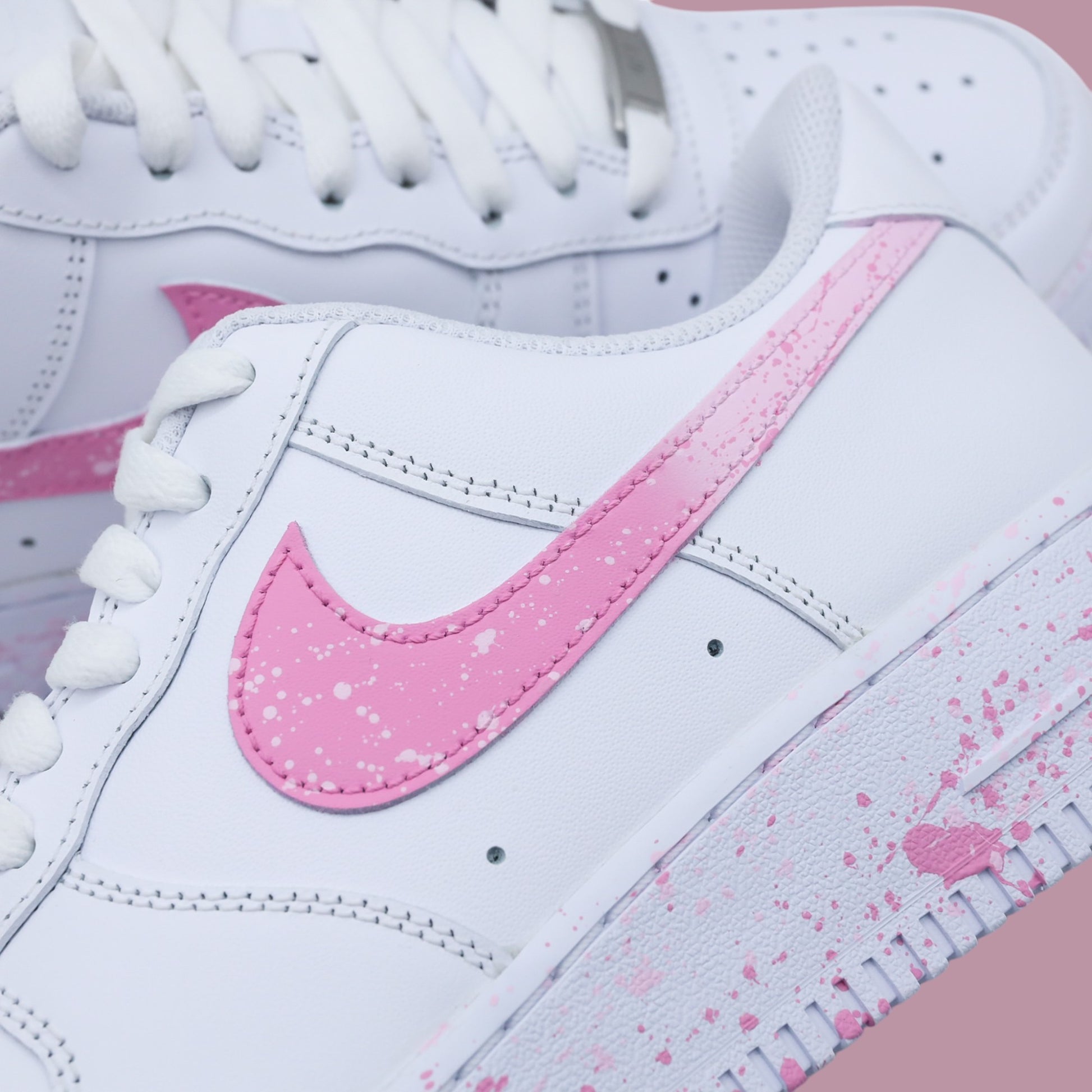 nike air force 1 custom rose pastel pour femme baskets custom splash de peinture af1 personnalisable