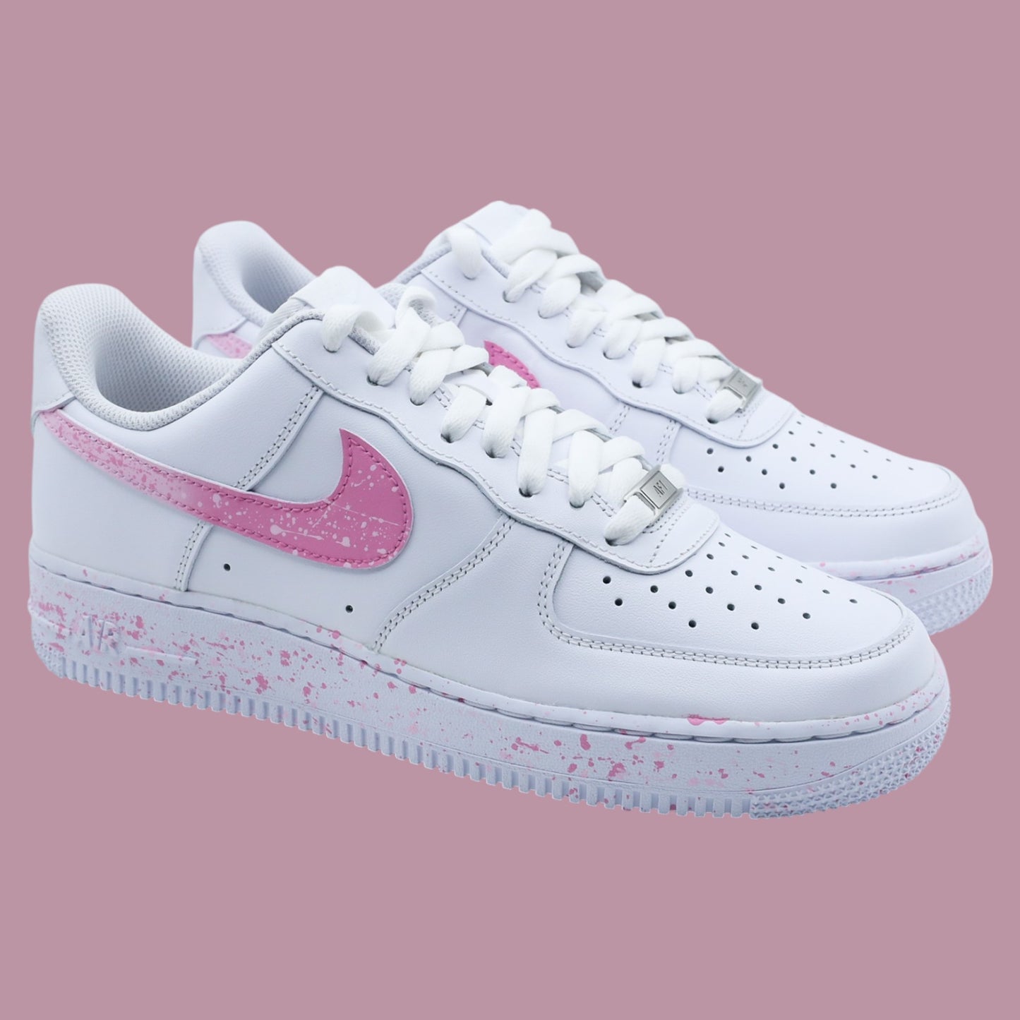 nike air force 1 custom rose pastel pour femme baskets custom splash de peinture af1 personnalisable