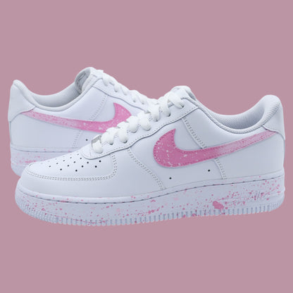 nike air force 1 custom rose pastel pour femme baskets custom splash de peinture af1 personnalisable