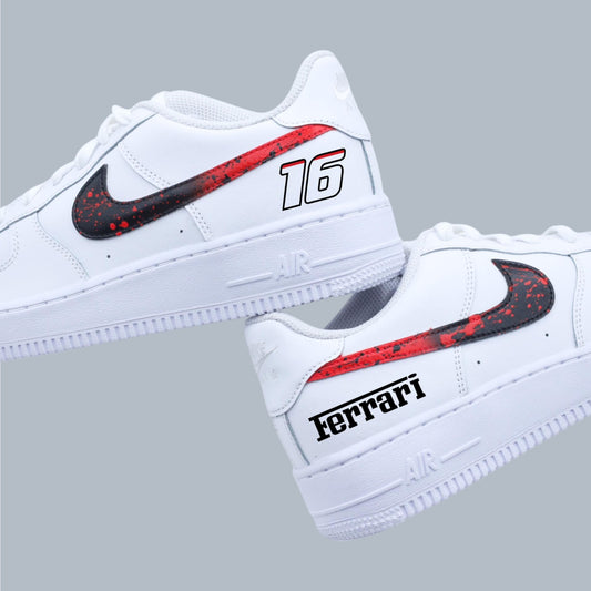 nike air force 1 charles leclerc baskets custom formule 1 pour homme sneakers custom nike af1 ferrari